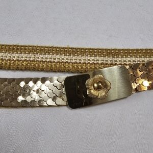 Stretchy Gold Tone Belt Elasticized